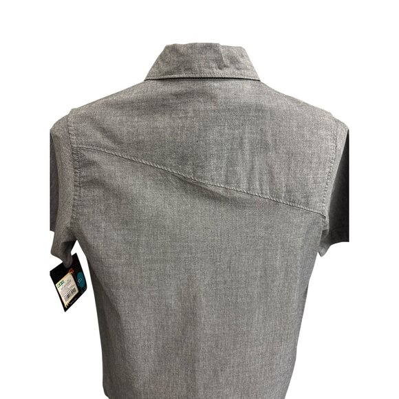 Shaun White Boys Gray Button-Up Shirt With Contrast Pocket M Youth Kids Cotton - Picture 7 of 10